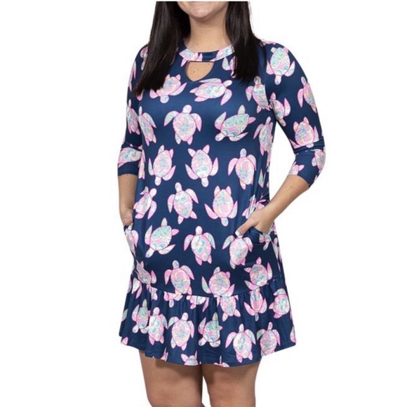 Simply Southern Dresses & Skirts - Simply Southern Ivy Turtle Ruffle Dress Sz Large